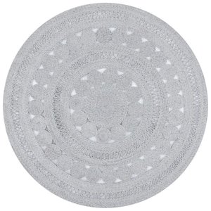 Cape Cod Gray 6 ft. x 6 ft. Braided Circle Round Area Rug