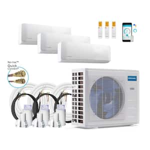 DIY 5th Gen 36,000 BTU 3 Ton 3 Zone 23 SEER2 Ductless Mini Split AC and Heat Pump with 9K, 9K, 18K and 16,25,25ft Lines