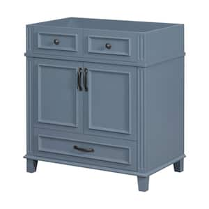 29.3 in. W x 17.87 in. D x 33.14 in. H Freestanding Bath Vanity Cabinet without Top in Blue