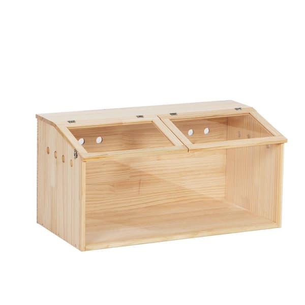 Unbranded Middle Transparent Wooden Hamster Cage, Small Animal Habitat Hutch for Large Siberian Hamster