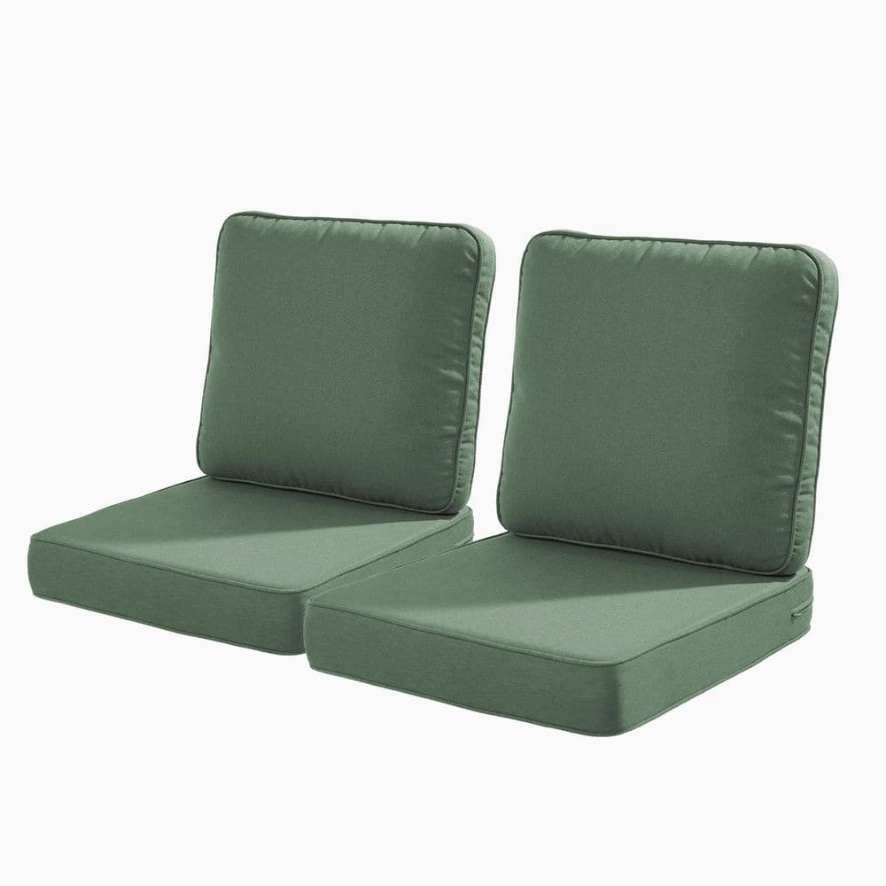 23 in. x 24 in. x 4 in. 4-Piece Deep Seating Outdoor Lounge Chair Replacement Cushion and Back Pillow in Green price history on PriceWatchPro