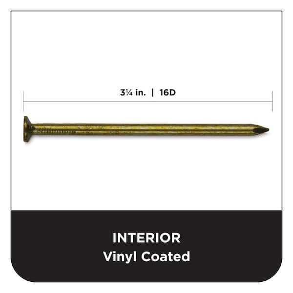 Grip-Rite 16d Short - 3-1/4-Inch x .131 Vinyl Coated, Smooth Shank, 21?  Full Round Head, Plastic Collated, Stick Framing Nails - 500 per tub -  Amazon.com