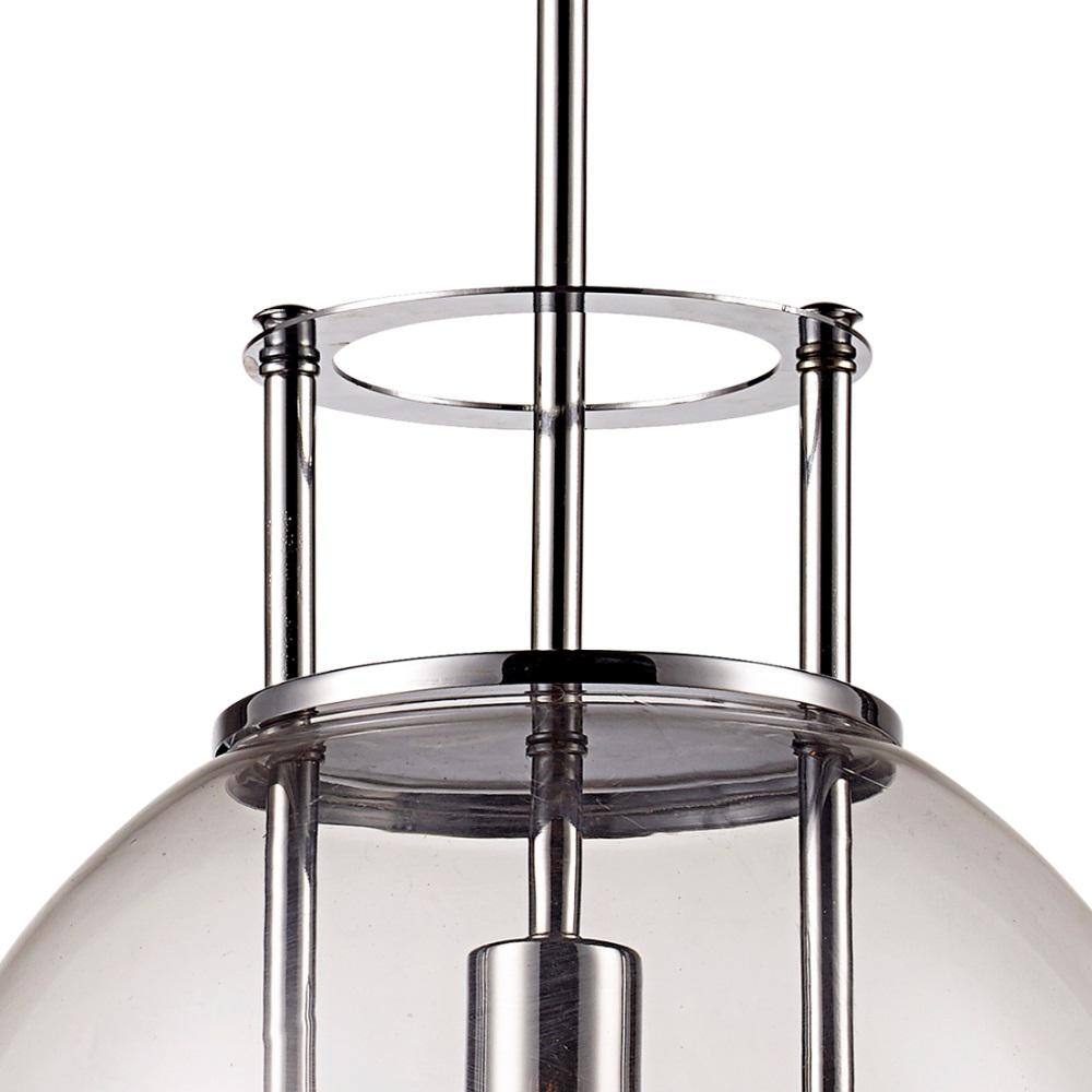 Grove Polished Chrome Globe Pendant Light with Clear Glass Shade