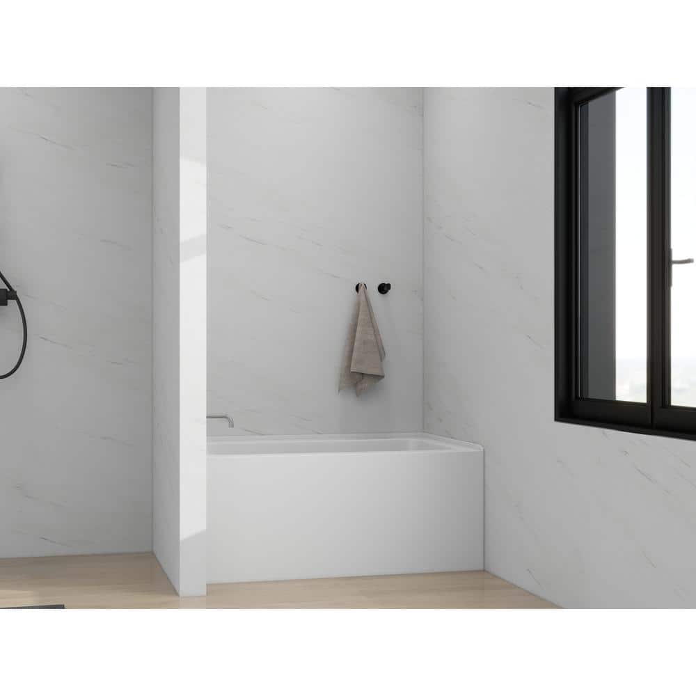 White Acrylic Alcove Skirt Bathtub with Left Drain