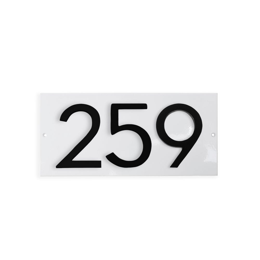 "Horizontal Floating Modern Address Plaque (4"" Numbers-3 Characters)-White/Black" price history on PriceWatchPro