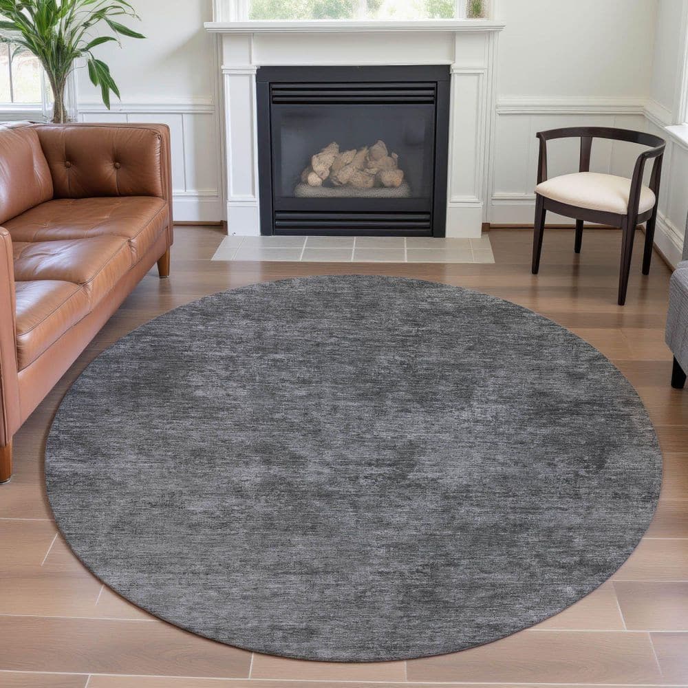 Mayfield Premium Machine Washable Abstract AMF1359 Gray 8 ft. x 8 ft. Round Rug price history on PriceWatchPro