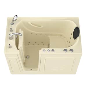 Safe Premier 53 in. Left Drain Walk-In Whirlpool and Air Bathtub in Biscuit