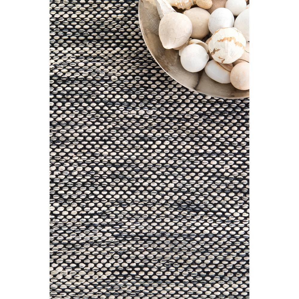 Gray Handwoven Cotton Runner Rug, 2' 6" x 8'