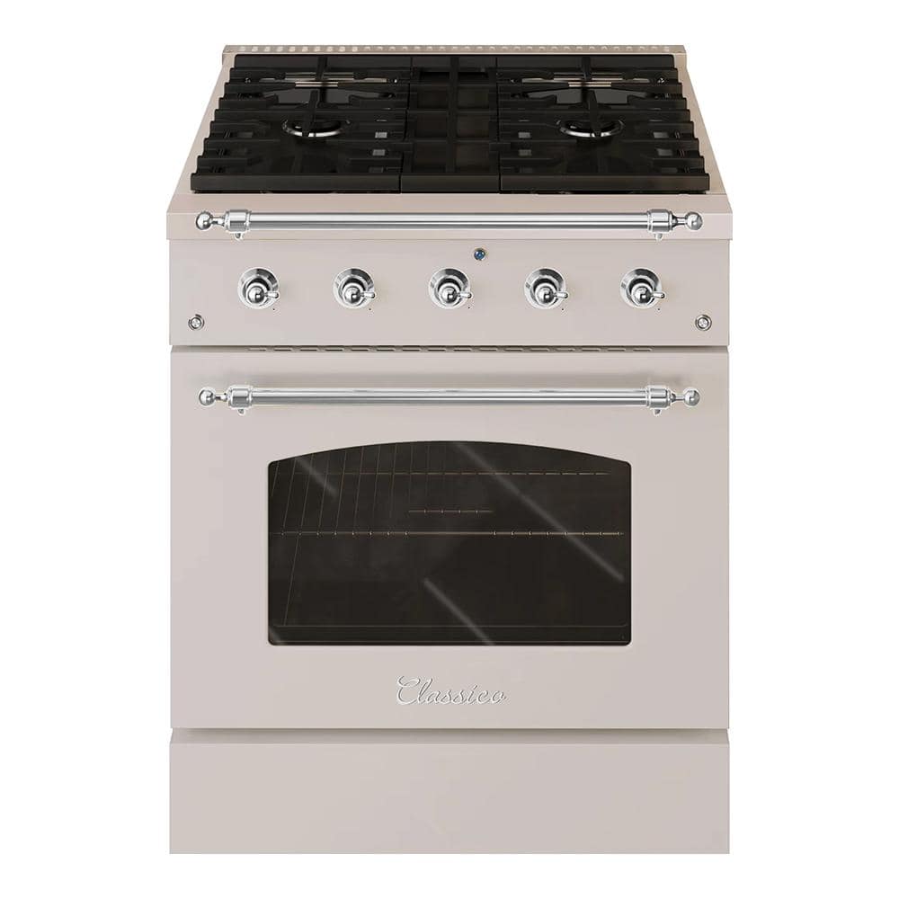Hallman CLASSICO 30 in. 4 Burner Freestanding All Gas Range with Gas