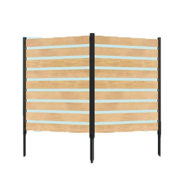 Air Conditioner Fence 2-Panel Privacy Screen Fence Panel with Metal Stakes 48 in. W x 48 in. H Wood Privacy Fence Panel