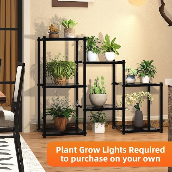 Black Metal Plant Stand Indoor Outdoor, Heavy Duty Waterproof 7 Tiered Plant  Shelf (30.7 in. H) AVVH16 - The Home Depot