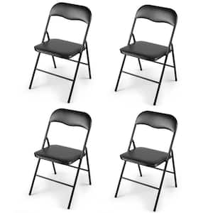 Black Metal Folding Chair(Set of 4)
