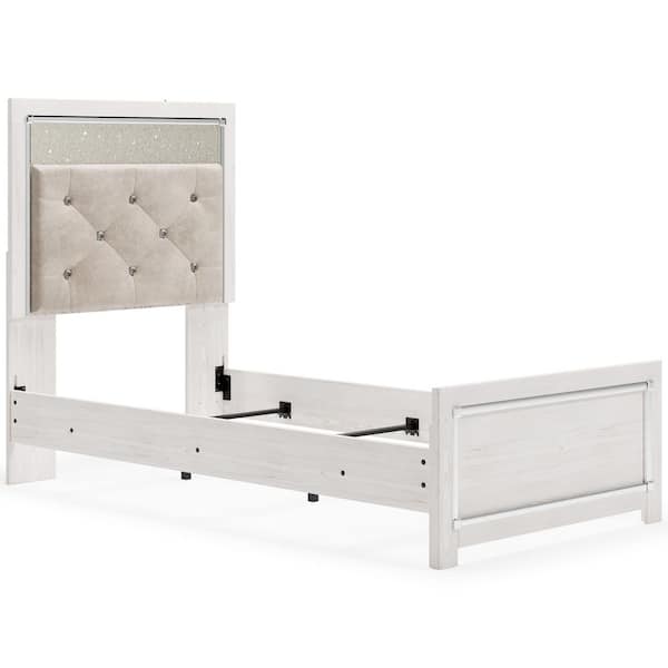 Altyra White Twin Upholstered Headboard with Tufted Design