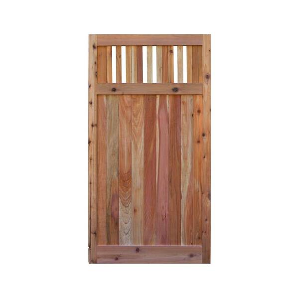 Signature Development 3 ft. x 6 ft. Western Red Cedar Flat Top Vertical Lattice Fence Gate