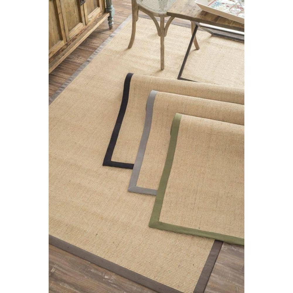 Eco-Friendly Handmade Sisal 4'x6' Rug with Non-Slip Latex Backing in Brown
