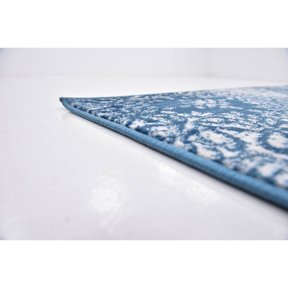 Sofia Grand Blue and White Square Synthetic Area Rug