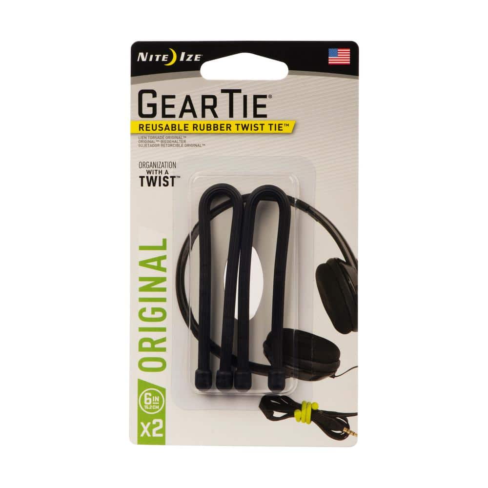 6 in. Gear Tie in Black (2-Pack) price history on PriceWatchPro