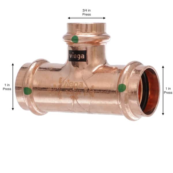 ProPress 1 in. x 1 in. x 3/4 in. Press Copper Reducing Tee