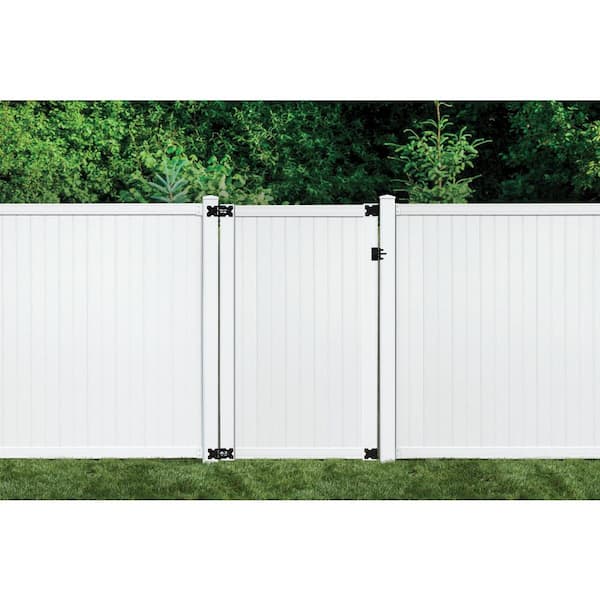 SIXTH AVENUE Belfast 6 ft. x 6 ft. White Vinyl Lattice Top Fence Panel