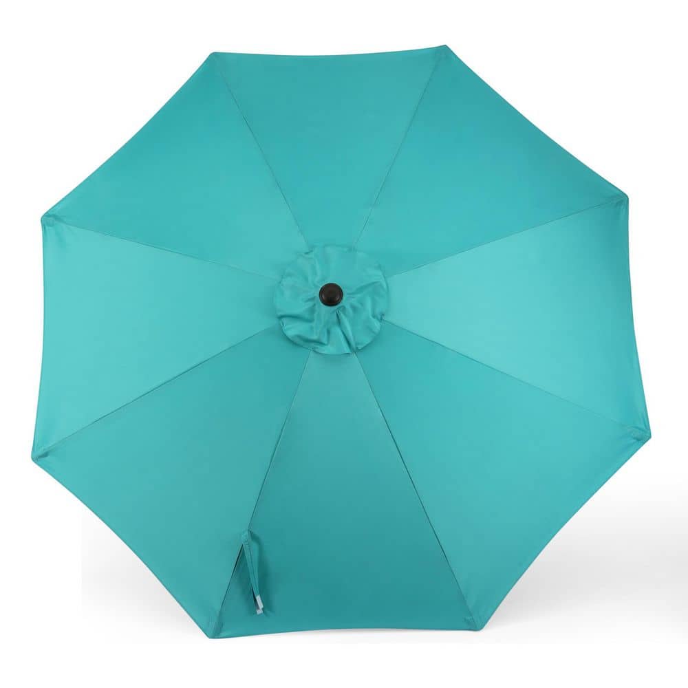 Turquoise 9-Foot Steel Patio Umbrella with Tilt and Crank