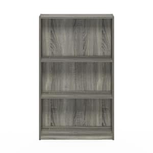 40.3 in. Tall Jaya 3-Shelf French Oak Grey Wood Open Bookcase