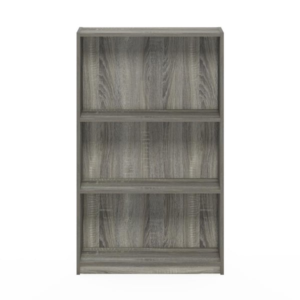 Furinno Jaya 3-Shelf French Oak Grey Open Bookcase