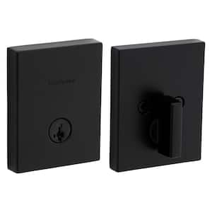 San Clemente Iron Black Single Cylinder Rectangle Deadbolt Featuring SmartKey Security