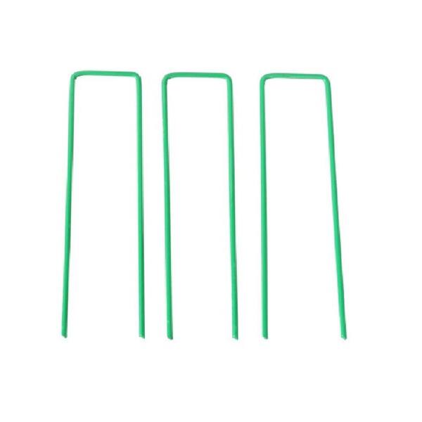 101Pcs Garden Staples Kit - 6 Inch Heavy Duty Galvanized Landscape Stakes With Gaskets & Hook Tool