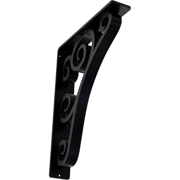 Ekena Millwork 2 in. x 12 in. x 10 in. Wrought Iron Triple Center Brace Tristan Bracket