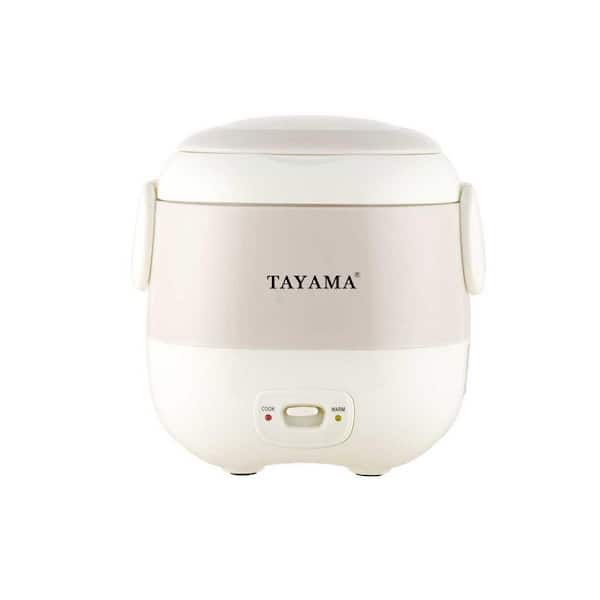 Tayama 3-Cup White Portable Mini Rice Cooker