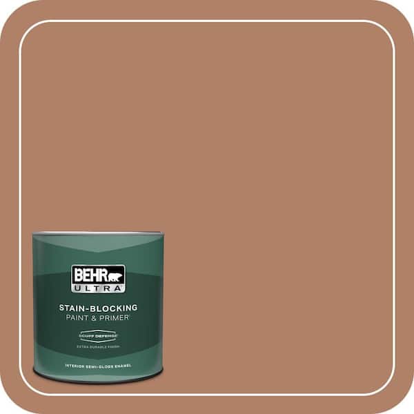 BEHR ULTRA 1 qt. #S210-5 Cider Spice Extra Durable Semi-Gloss Enamel Interior Paint & Primer