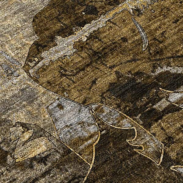 Brown Terracotta and Gray 8 ft. x 10 ft. Woven Floral Rectangle Indoor/Outdoor Area Rug