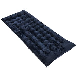 75 in. Camping Cot Pad Sleeping Mattress Crystal Velvet Outdoor Lightweight Backpacking Navy