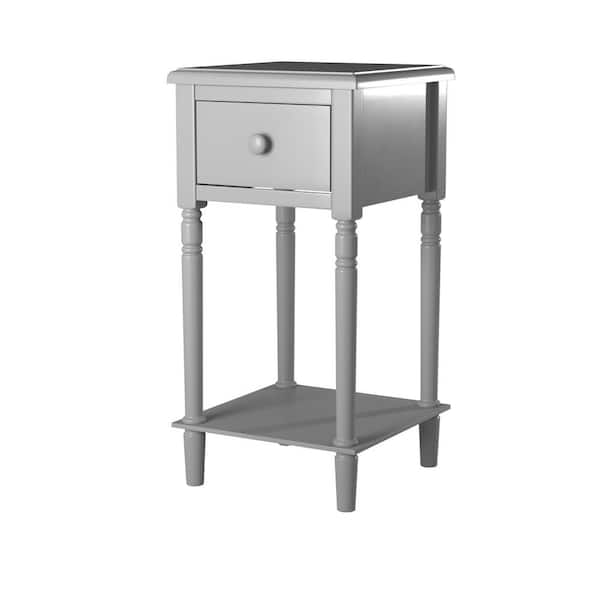 Picket House Furnishings Nova 28 in. H x 14 in. W x 15 in.D Nightstand With USB in Grey