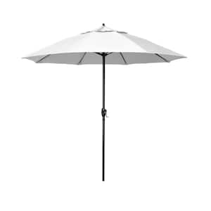 7.5 ft. Bronze Aluminum Market Patio Umbrella with Fiberglass Ribs and Auto Tilt in Natural Sunbrella