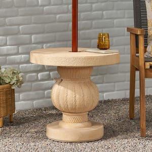 small patio side table with umbrella hole