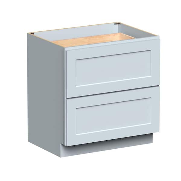 33 in. W x 24 in. D x 34.5 in. H in Dove Grey Plywood Ready to Assemble Floor Base Kitchen Cabinet with 2-Drawers