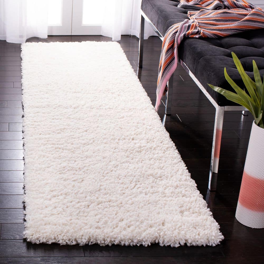 Fontana Shag 2 ft. x 16 ft. Ivory Solid Runner Rug price history on PriceWatchPro