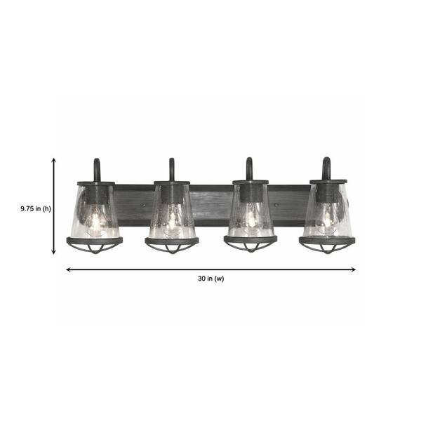 Darby 4-Light Weathered Iron Bath Light Darby 4-Light Weathered Iron Bath Light