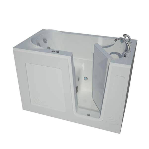 Universal Tubs Nova Heated 4.5 ft. Walk-In Whirlpool Bathtub in White with Chrome Trim