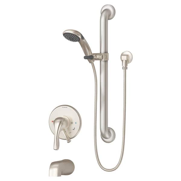 Symmons Origins Temptrol Single-Handle 1-Spray Tub and Shower Faucet with Stops in Satin Nickel (Valve Included)