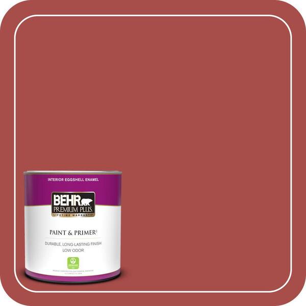 BEHR PREMIUM PLUS 1 qt. Home Decorators Collection #HDC-CL-09 Persimmon Red Eggshell Enamel Low Odor Interior Paint & Primer