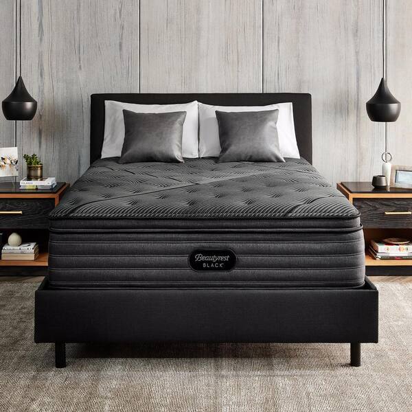 Beautyrest Black L-Class Queen Plush Pillow Top 14.25 In. Mattress Set ...