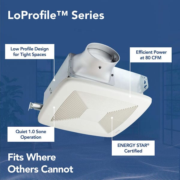 Broan-NuTone LoProfile 80 CFM Ceiling/Wall Bathroom Exhaust Fan