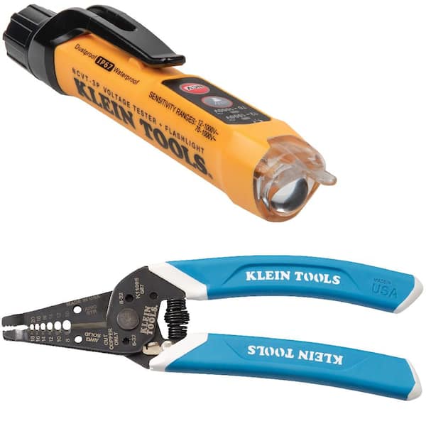 Klein Tools Klein-Kurve 8-20 AWG Wire Stripper/Cutter and Dual Range Non-Contact Voltage Tester Tool Set