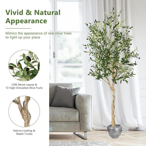 Gymax 6 ft. Tall Artificial Olive Tree Faux Olive Plants for Indoor and  Outdoor (2- Pack) GYM11081 - The Home Depot