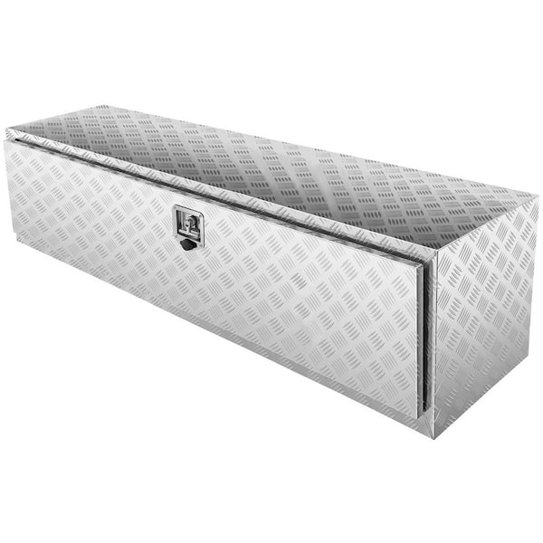 Underbody Truck Box, 60 x 24 x 24 in. Pickup Storage Box, Heavy Duty Aluminum Diamond Plate Tool Box  with Lock and Keys