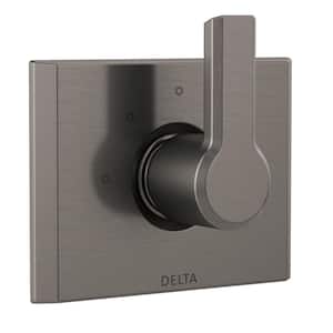 Pivotal 1-Handle Wall-Mount 3-Setting Diverter Trim Kit in Lumicoat Black Stainless (Valve Not Included)