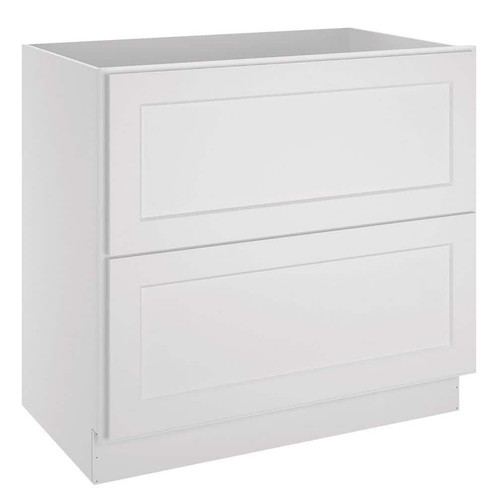 36 in. W x 24 in. D x 34.5 in. H in Shaker Dove Plywood Ready to Assemble Floor Base Kitchen Cabinet with 2 Drawers price history on PriceWatchPro