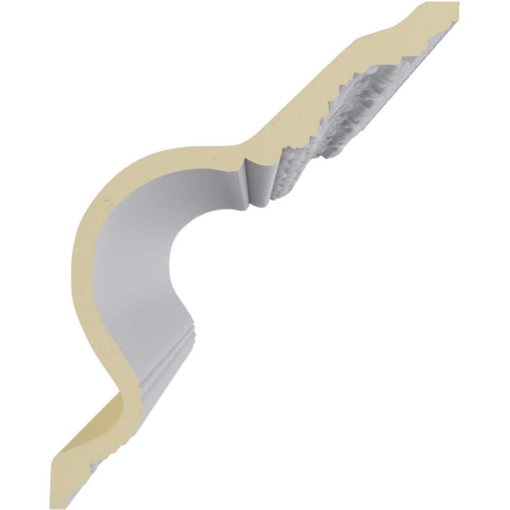94.5" White Polyurethane Egg and Dart Acanthus Crown Moulding
